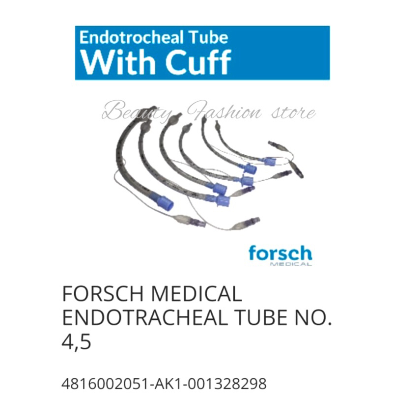 Endotracheal With Cuff ETT Forsch  No 3 3.5 4 4.5 5 5.5 6 6.5 7 7.5 8