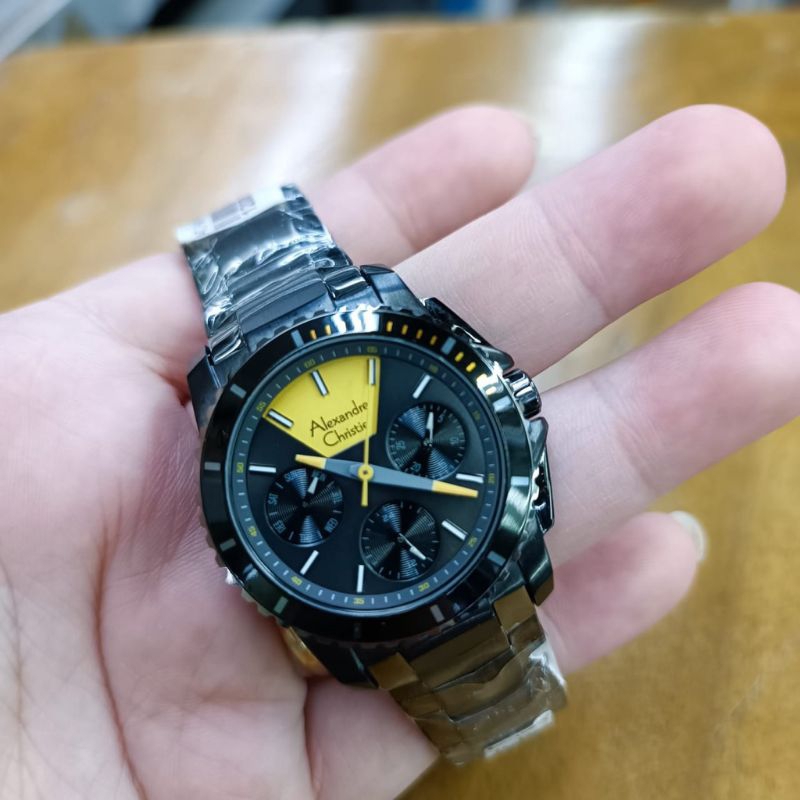 JAM TANGAN WANITA ALEXANDER CHRISTIE 6455 CHRONOGRAPH ORIGINAL STAINLESS STEEL