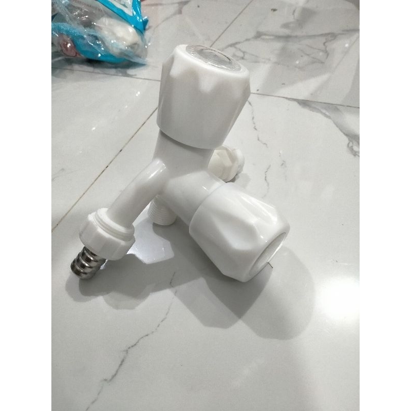 kran cabang PVC fta keran double fta kran shower cabang dua PVC murah