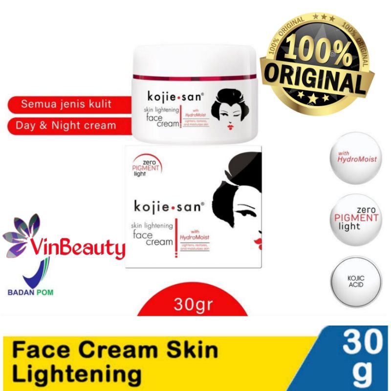 KOJIE SAN FACE CREAM 30 GRAM / KRIM WAJAH SIANG MALAM KOJIESAN 30 GR