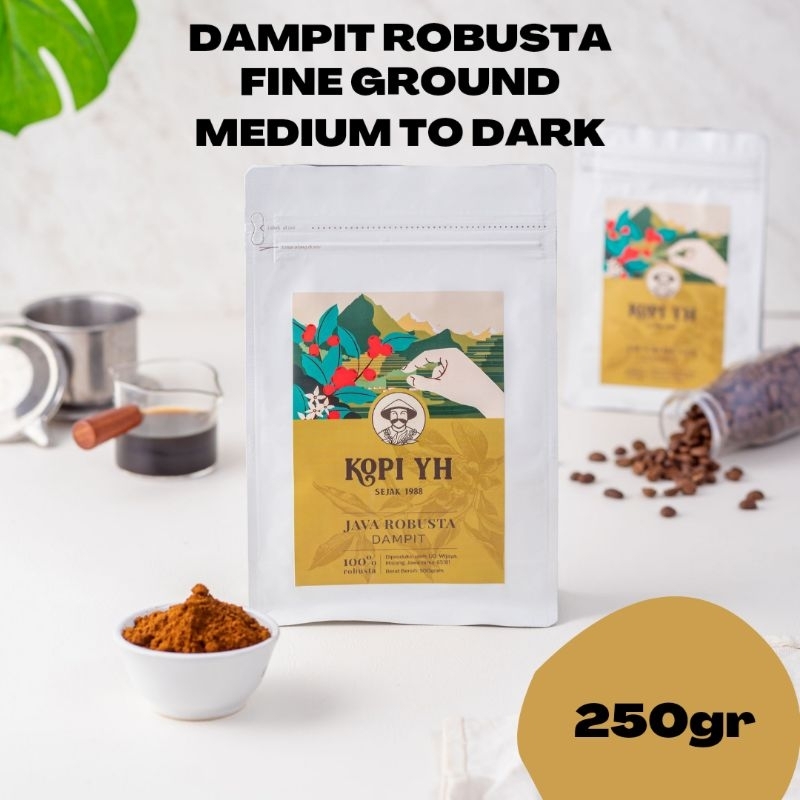 

Kopi Robusta Dampit Comercial Grade- giling halus/fine ground/kopi tubruk 250gr