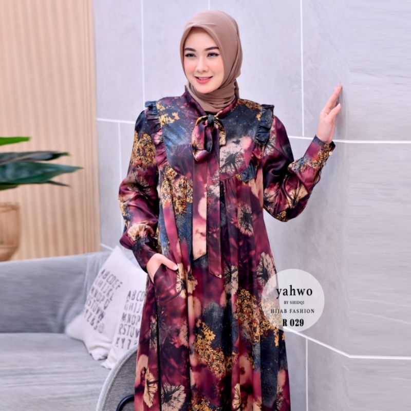 Dress wanita Terbaru/Gamis Raya series R029/Gamis dyor silk/Gamis armani silk/Gamis wanita terbaru terlaris/Gamis pesta/Gamis yahwo hijab fashion original/Gamis wanita dewasa/Gamis remaja kekinian/Gamis busuy/Armany silk