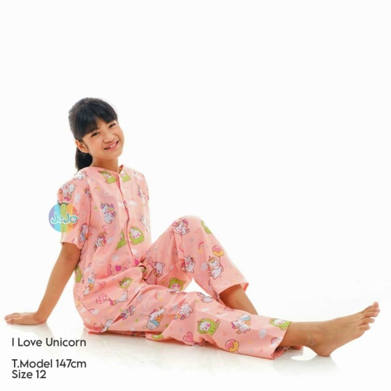 Piyama Katun Remaja Perempuan Baju Tidur Unicorn Setelan Celana Panjang Ukuran Lebih Besar