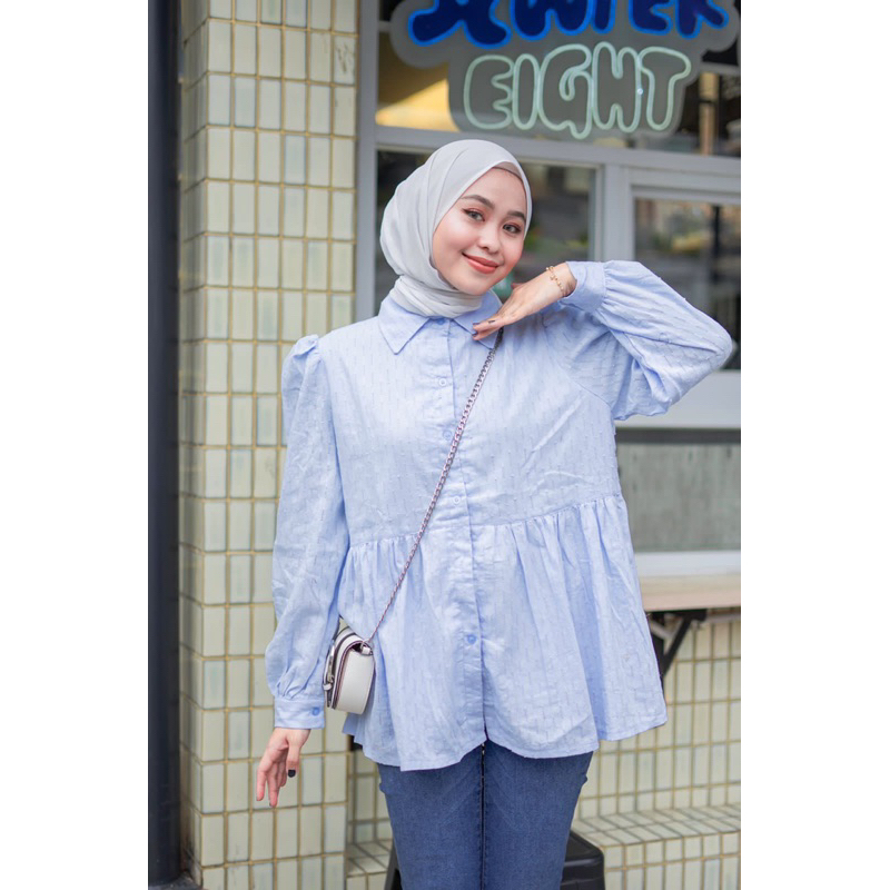 Cellia Blouse | Blouse Kemeja Premium Cantik |