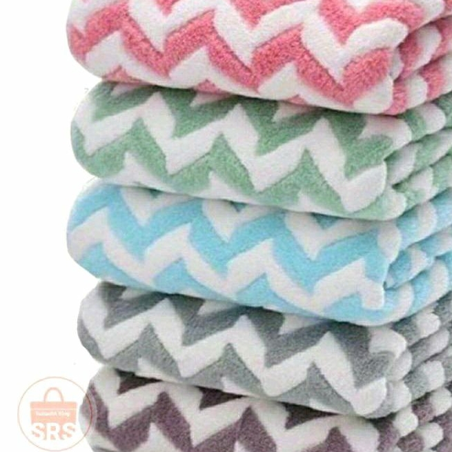 Handuk Bayi Super Soft Jumbo 70x140 | 50x100 cm Microfiber Towel | Zigzag | Salur | Daya Serap Tinggi