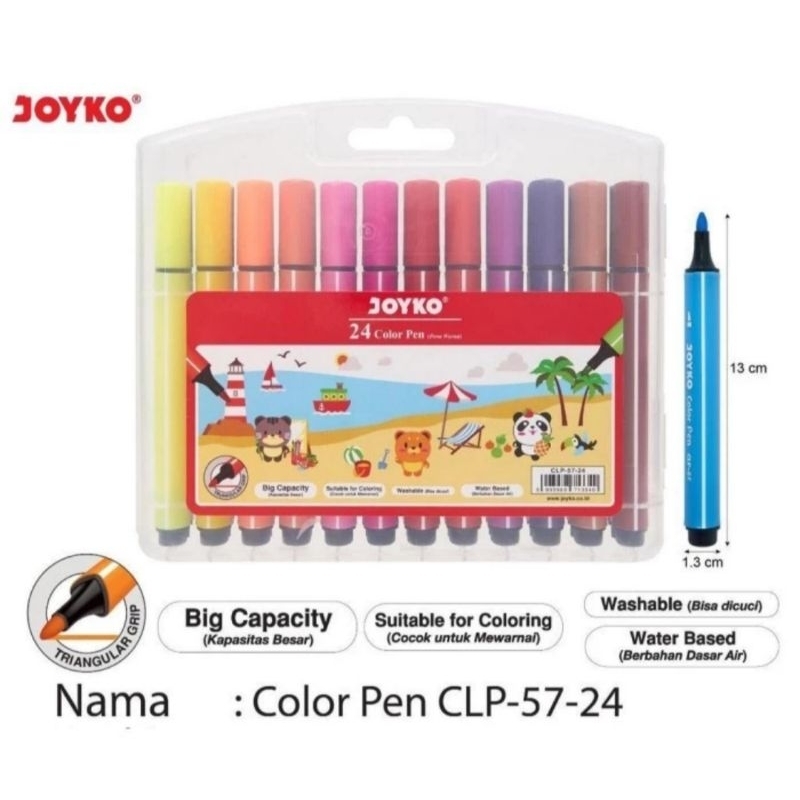 

Pulpen Pena Warna Color Pen Joyko CLP-57-24 Spidol Warna Joyko 24 Warna