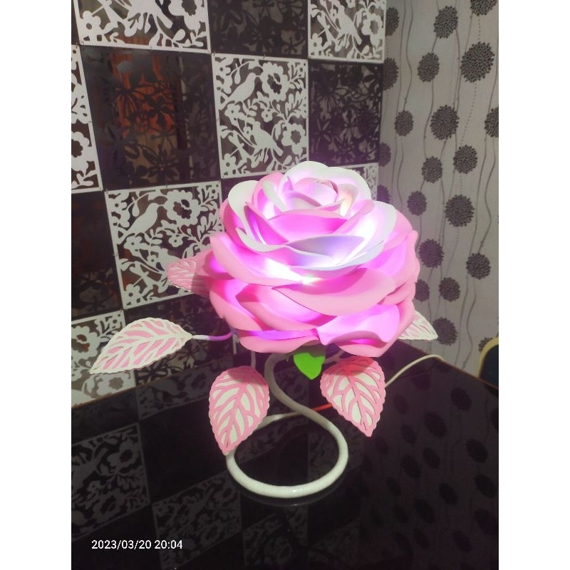 LAMPU BUNGA STANDING BIG FLOWER HIASAN KAMAR RUANG TAMU / KAMAR / LAMPU DEKORASI