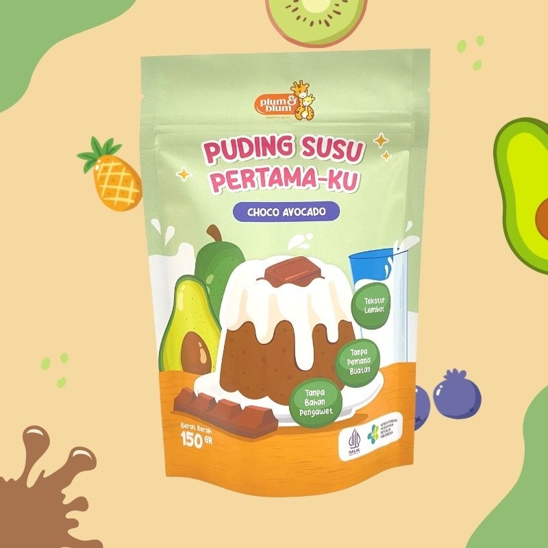 Plumandblum Milky Puding Susu Buah Bayi 150 gr / Snack MPASI Baby Plum and Blum / Pudding Plum &amp; Blum