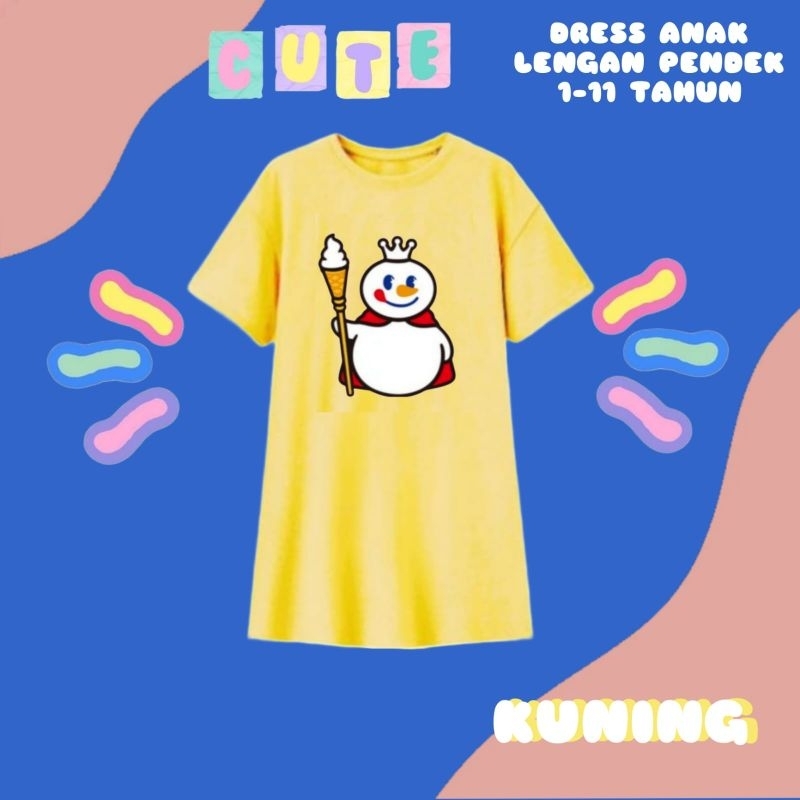 DRES ANAK PEREMPUAN LENGAN PENDEK ES CREAM MISUE VIRAL 1-11Tahun