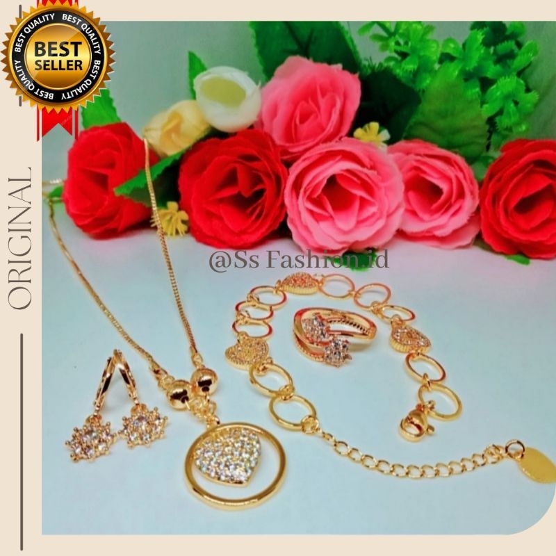 Set perhiasan titanium love anti karat anti luntur 004