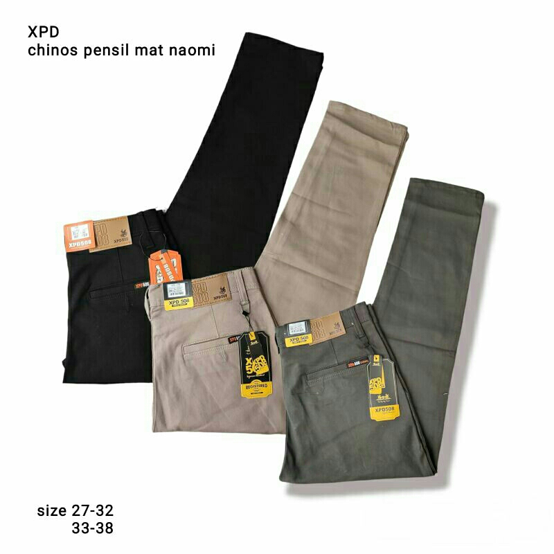 XPD Celana Chinos Panjang Pria Bahan Naomi Melar