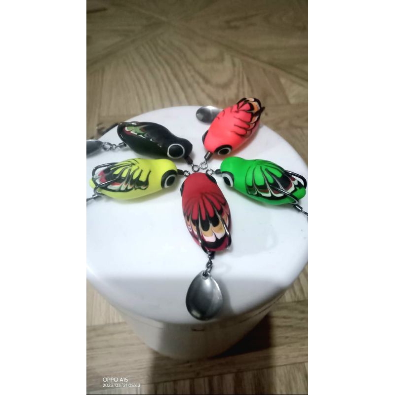 Soft frog/kodok palsu/ umpan casting gabus Uk. 3.2 cm (model burung)