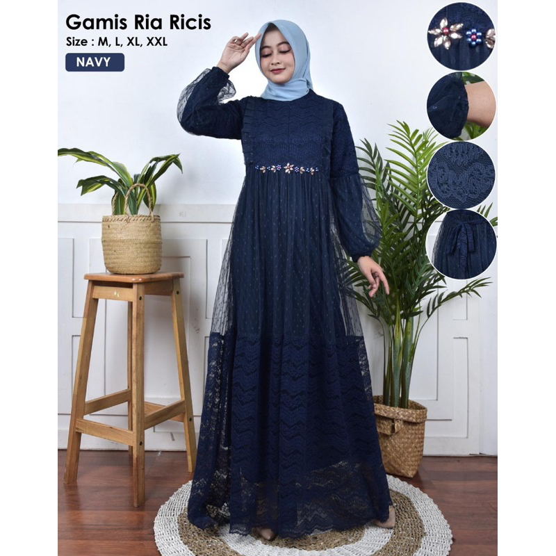 Gamis Ria Ricis / Gamis Brukat Modern / Gamis Kondangan / Kebaya Gamis Busui