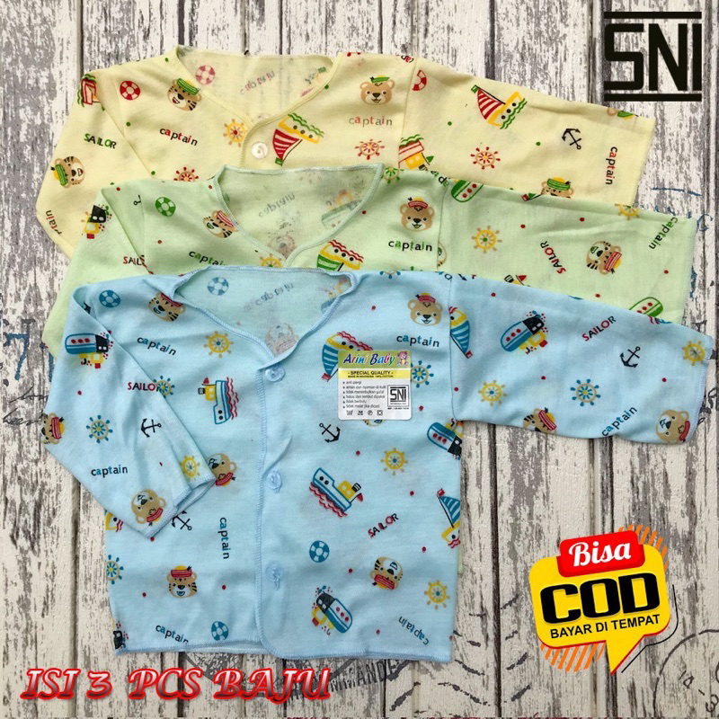 3 PCS Baju Lengan Panjang Bayi Bayi Atasan Bayi Baju Newborn Baju Bayi Baru Lahir Gift Bayi Hadiah Lahiran Bayi Baju bayi lengan panjang ASYAM BABY