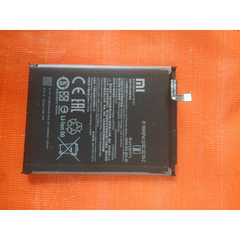 baterai bekas xiaomi redmi note 9 BN54