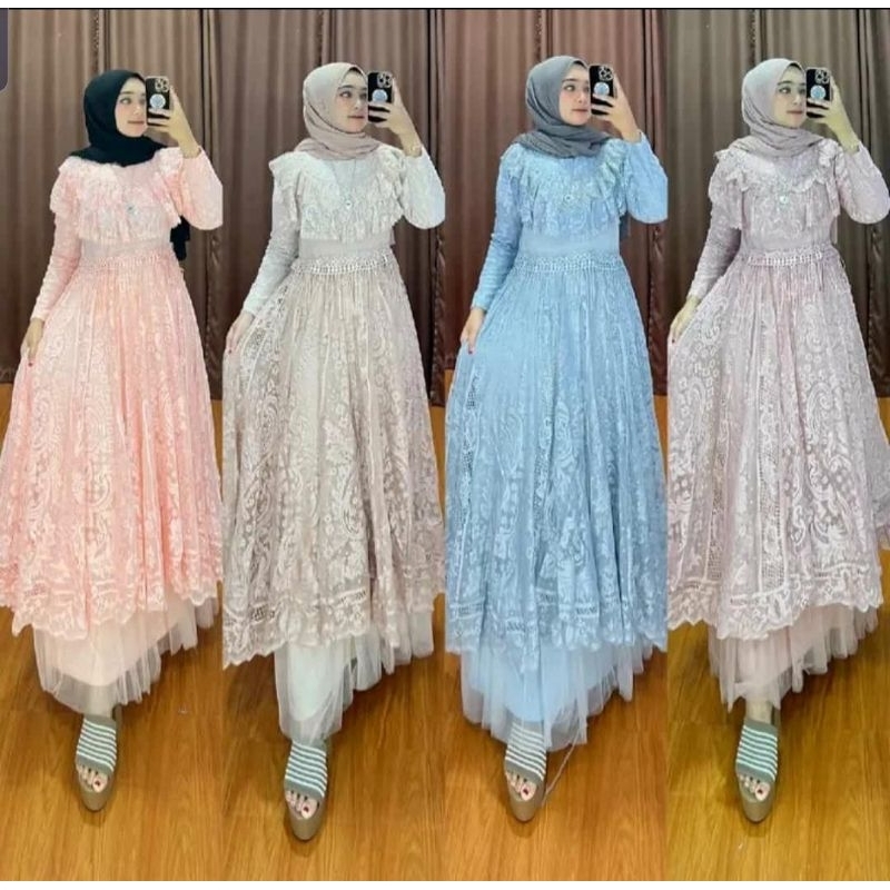 Gamis Fitri Brukat Rempel DaDa