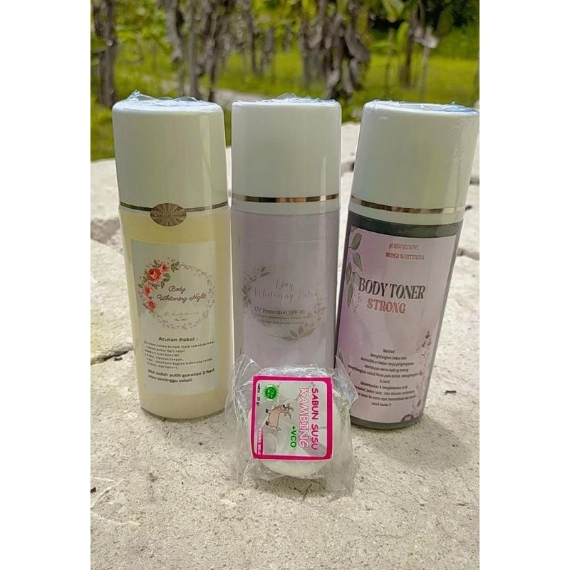 PAKET LOTION PEMUTIH BADAN AMPUH 3IN 1/SUPER AMPUH MEMUTIHKAN (Gratis Sabun Susu)