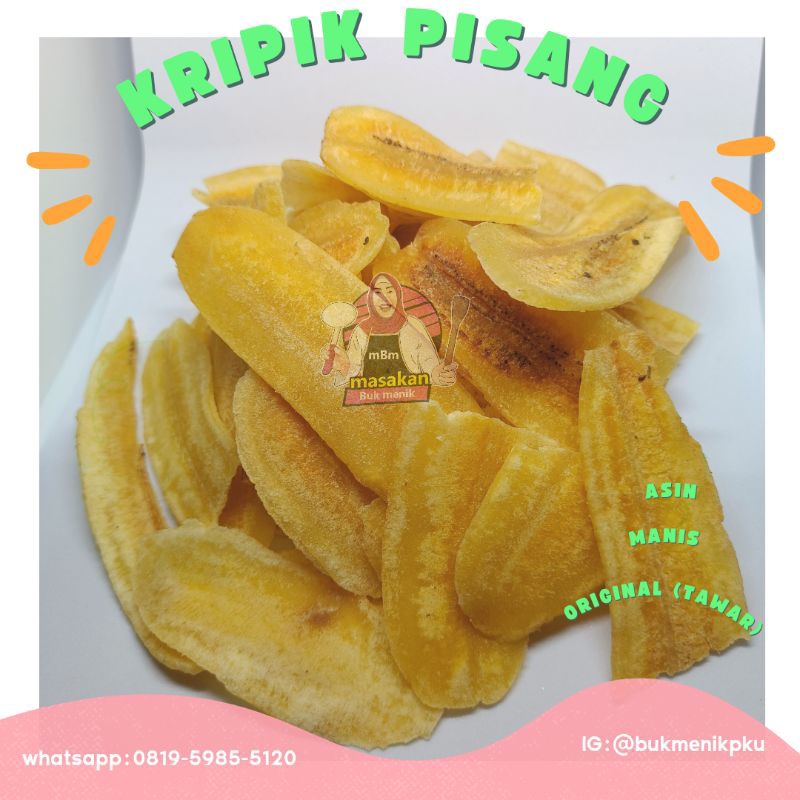 

Kripik Pisang Asin/Manis/ Ori (tanpa bumbu) 1kg