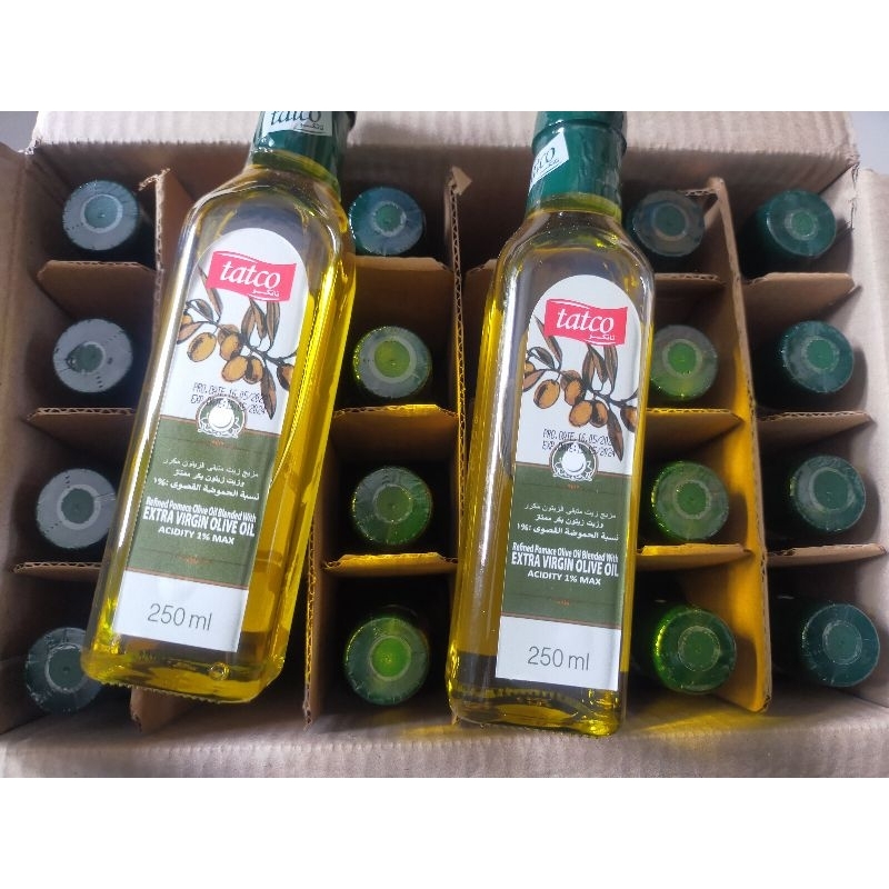 Minyak zaitun tatco botol kaca bening 250 ml / extra virgin olive oil original