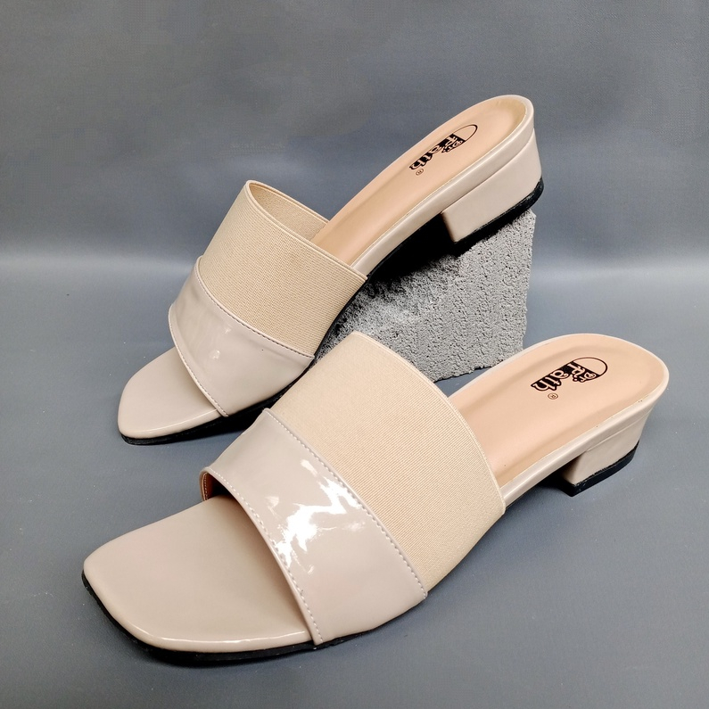 SW99 - Sandal Heels wanita Hak 3 cm Selop Karet HB-14