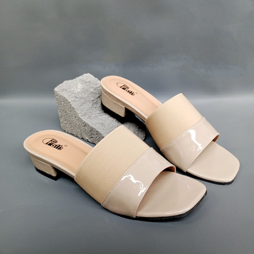 SW99 - Sandal Heels wanita Hak 3 cm Selop Karet HB-14