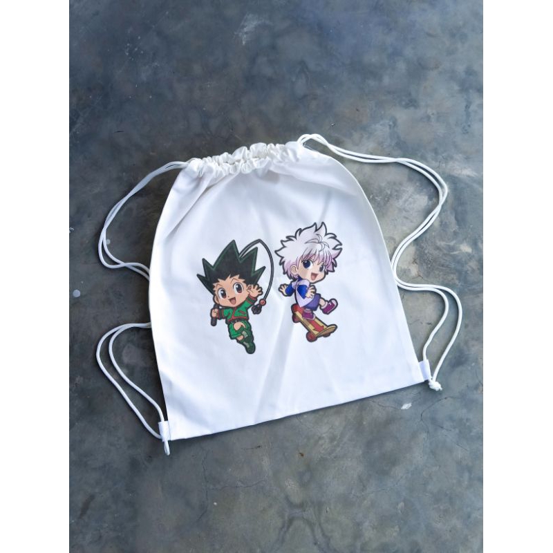 BISA CUSTOM NEW HUNTER X HUNTER Stringbag Ransel Serut anime manga merchandise Jepang || KiiyoomiiI ||