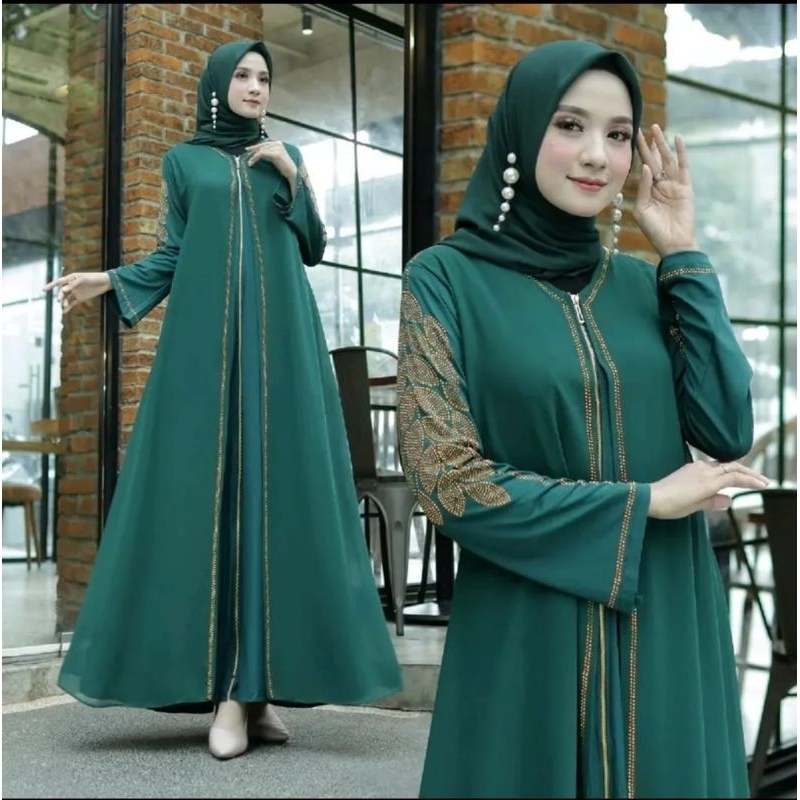 Abaya Fatimah/Gamis Wanita Dewasa Jumbo Terbaru/Gamis Busana Muslim Wanita Terbaru Tahun2023/Gamis W