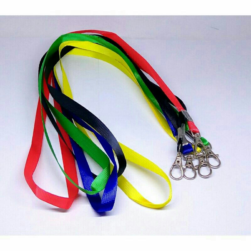 

Tali Lanyard Lebar 2 cm Polyster Stopper ID Card Tag Gantungan ID Card Polos