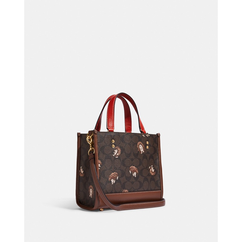 Coach Dempsey Tote 22 In Signature Canvas With Hedgehog Print (CC769)