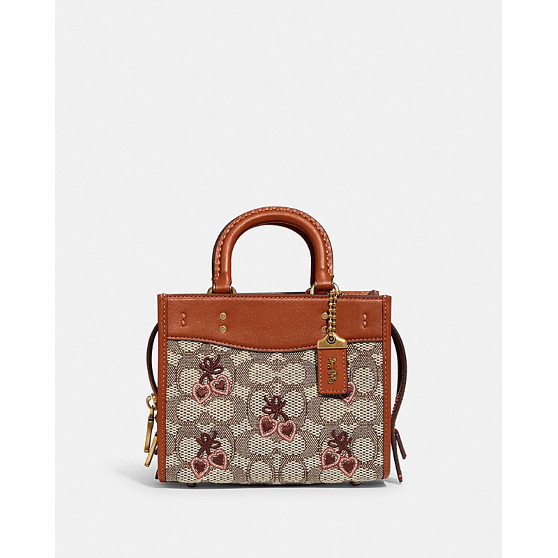 Coach Rogue 17 Signature Textille Jacquard With Cocoa Burnished Amb (CB844)