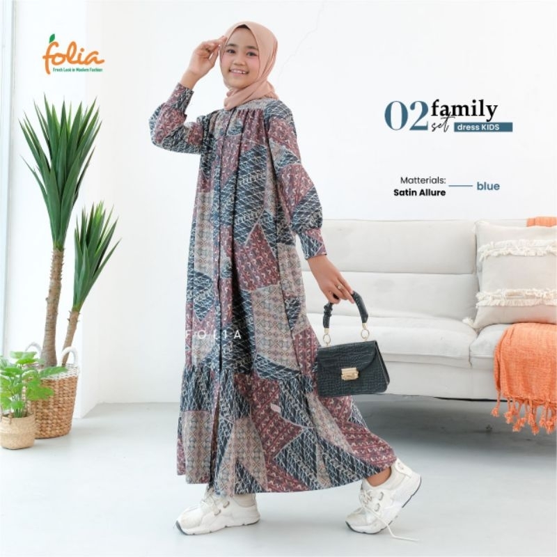 FOLIA GAMIS TEEN FAMILY SET 02/GAMIS ANAK FOLIA MOTIF BATIK TERMURAH