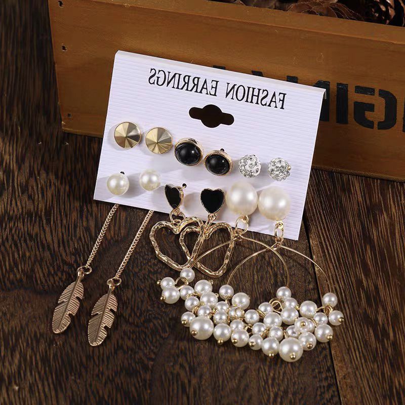 Earrings Cewe Style Korea 6 Pasang Anting Tusuk Aksesoris Wanita