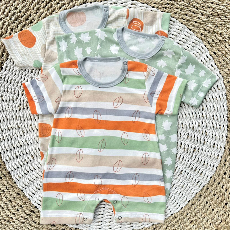 3PCS Romper Bayi Jumper Bayi Bodysuit Motif Jerapah  Full Sablon Jumper Bayi Newborn SNI DNW BABY