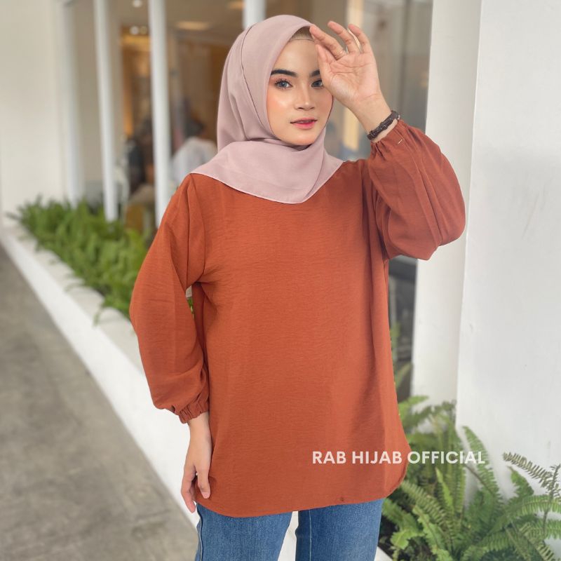 Vica Blouse Atasan Kemeja Basic Polos Wanita Crinkle Airflow Premium