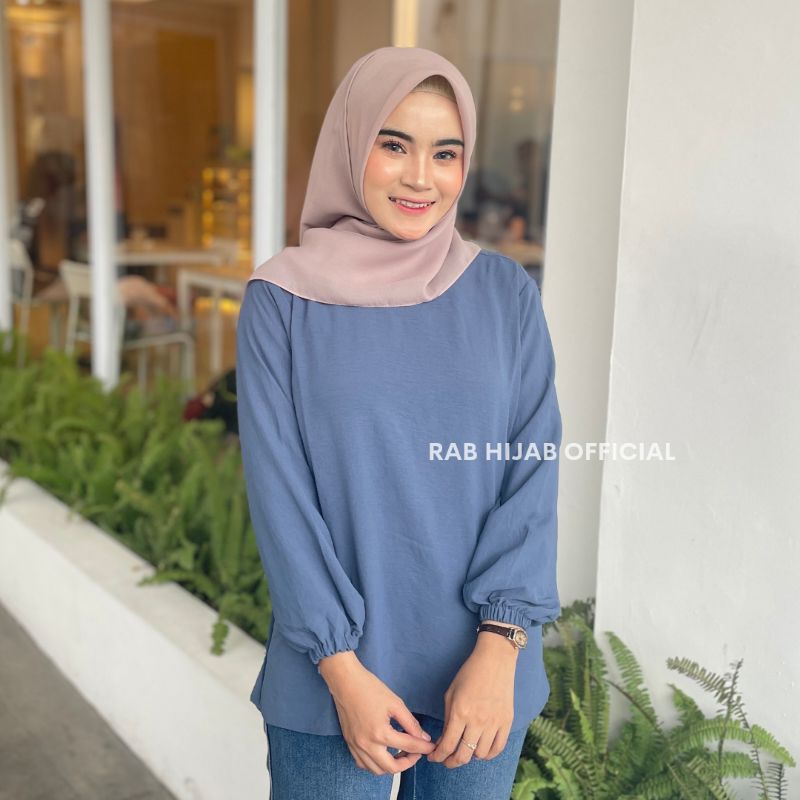 Vica Blouse Atasan Kemeja Basic Polos Wanita Crinkle Airflow Premium