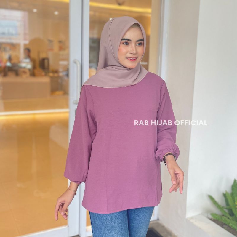 Vica Blouse Atasan Kemeja Basic Polos Wanita Crinkle Airflow Premium