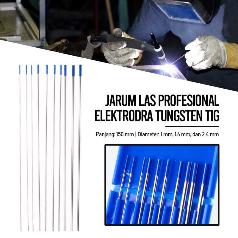 HAVS Jarum Las Profesional Elektrodra Tungsten TIG 3x1 4x1.6 3x2.4mm - WL20