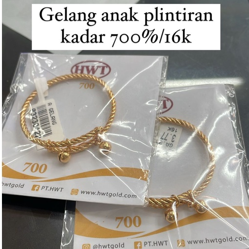 Gelang anak plintir krincingan kadar 700 16k simpel buat kado