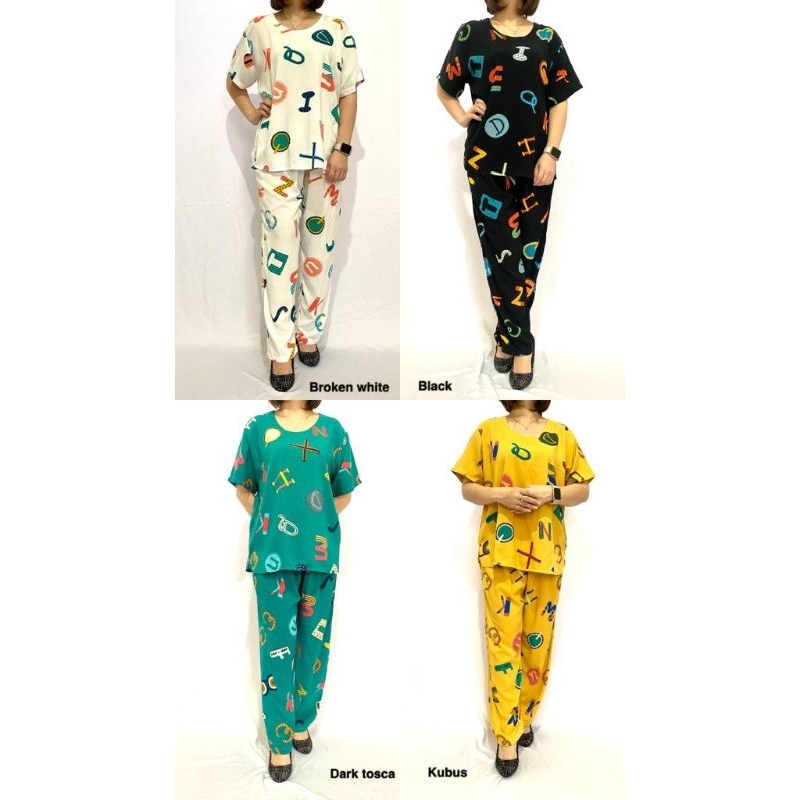 Baju tidur dewasa bahan katun rayon celana panjang