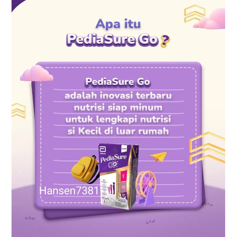 Pediasure Go 110 ml Susu UHT Pediasure Triplesure