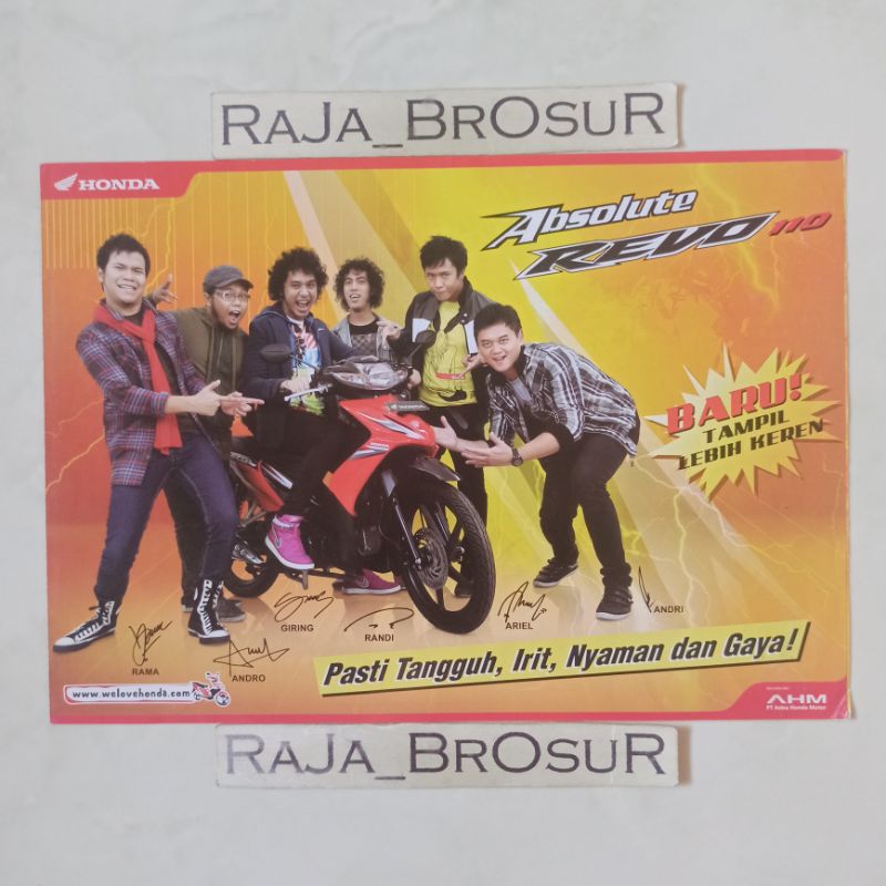 Poster brosur katalog leaflet Honda Revo Absolute 110 2010