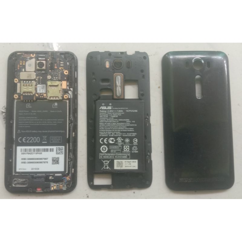 Asus Zenfone 2 laser (Z00RD) mesin matot+batre+casing+frame bekas