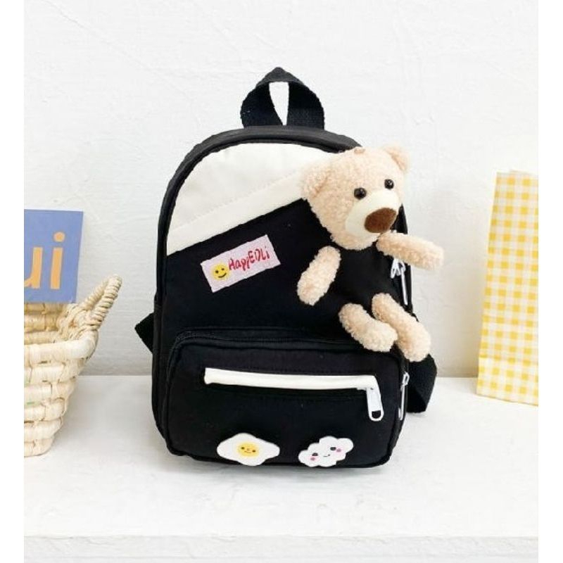 Tas Ransel Anak Boneka Moschi Mini Backpack PAUD/TK Bahan Kanvas Dinir