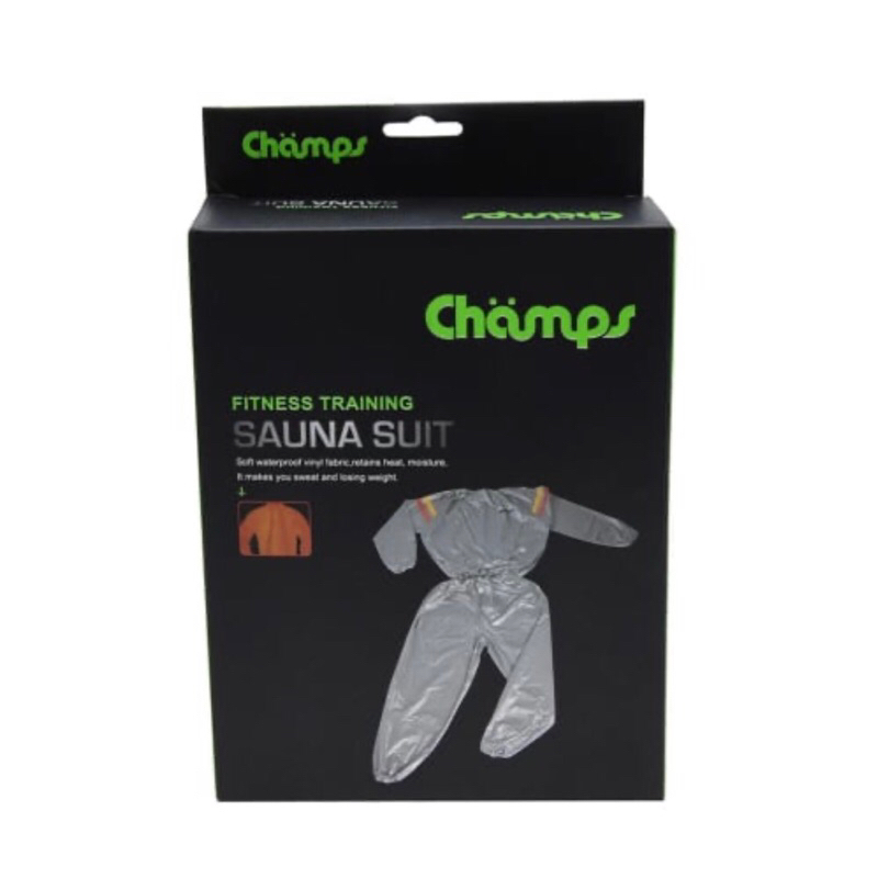 CHAMPS PAKAIAN SAUNA M,L,XL SILVER/ACE SAUNA SUIT/BAJU OLAHRAGA/ACE ALAT OLAHRAGA/ACE ALAT GYM