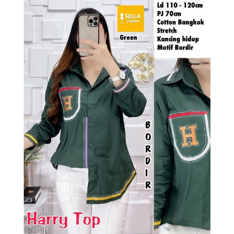 harry top by sella fashion kemeja katun bangkok bordir