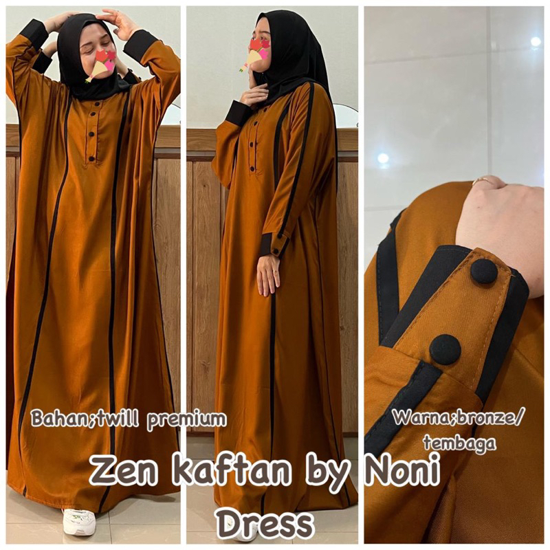 Daster Arab NONI DRESS KAFTAN ZEN  Gamis Twill Premium Big Size Jumbo