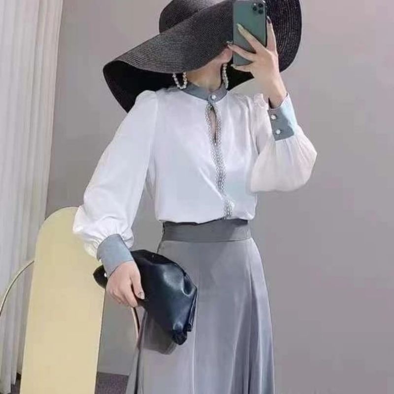 Blouse Wanita, Blouse Korea, Blouse Satin , Atasan Wanita Import , Baju Wanita, Busui, #654B.N