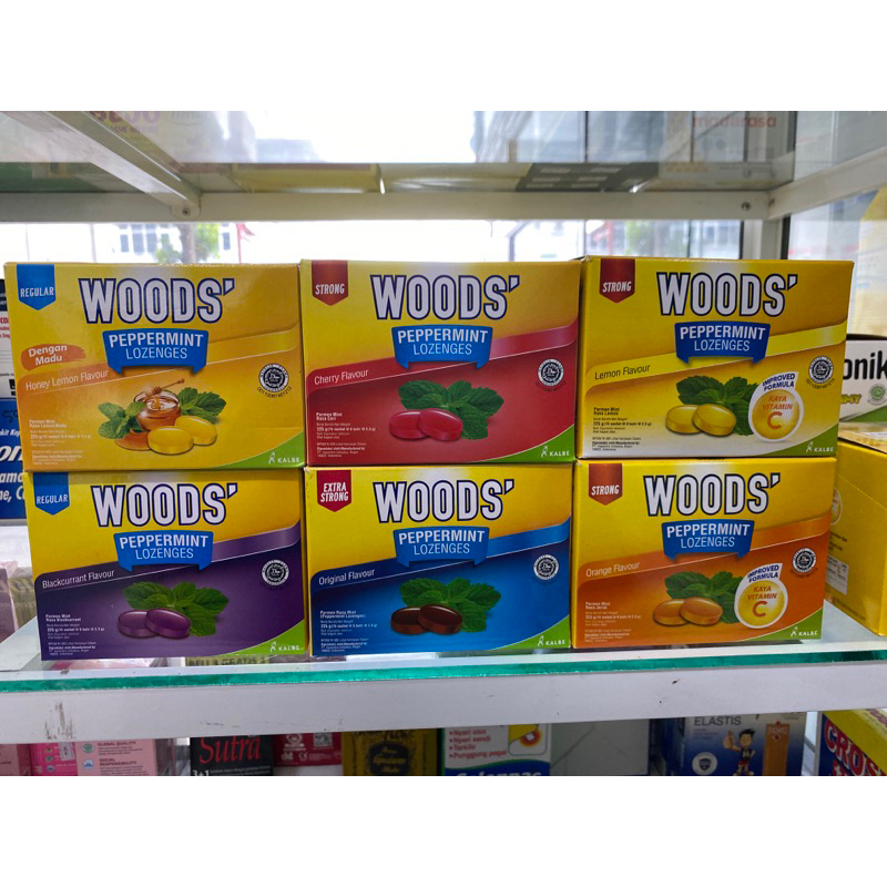 

Permen Woods peppermint lozenges 1 kotak isi 15 sachet