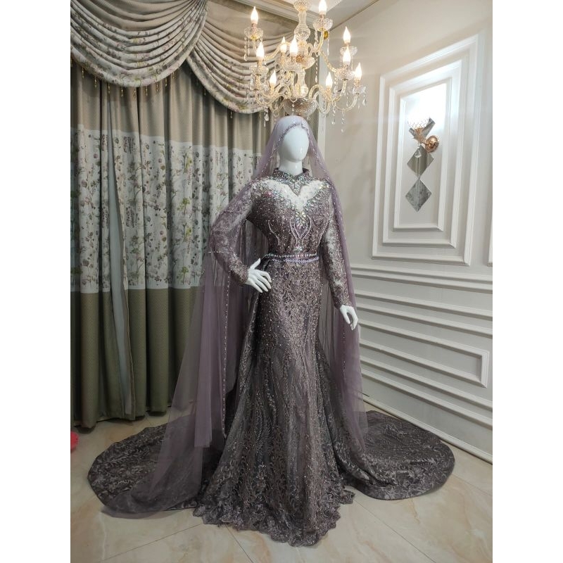 GAUN PENGANTIN  SLIM DRESS PAYET RONCE-RONCE BEREKOR//GAUN MODREN | GAUN PAYET BUNGA 3D | BAJU WEDDING MEWAH | BAJU PENGANTIN TERBARU