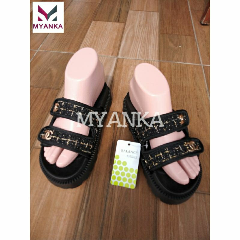 Myanka jelly shoes Sendal kokop Tali Mix Bahan